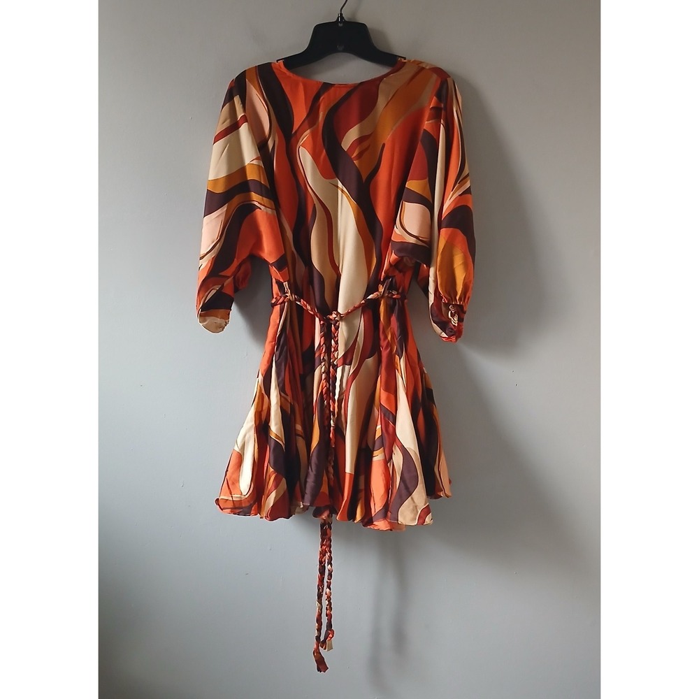 Baltic Born Size Small Eliza Mini Panel Dress 3/4 Sleeve Ruffle Hem Belted NWT!!